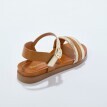 Kožené trojfarebné sandále so zlatým detailom