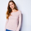 Tričko s dlouhými rukávy, pudrově růžové, ekologická výroba