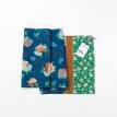 Šátek s modro/zeleným potiskem květin, 198 x 38 cm