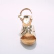 Kožené sandále s nitmi na drevenom podpätku