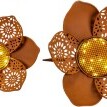 Solárna dekorácia Hrdzavé kvety, súprava 2 ks