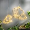 Závěsné LED dekorace Motýli, sada 2 ks