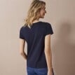 Tricou cu broderie de inimă, culoare solidă