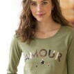 Tricou cu mâneci lungi și imprimeu Amour