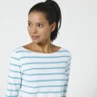 Tricou cu mânecă lungă cu dungi din bumbac organic, ecologic