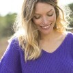 Loose V-neck pulover mohair touch