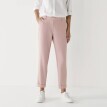 Pantaloni strâmți 7/8 din twill de culoare solidă