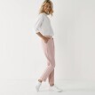 Pantaloni strâmți 7/8 din twill de culoare solidă