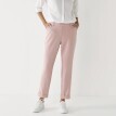 Pantaloni strâmți 7/8 din twill de culoare solidă