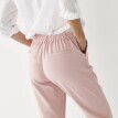 Pantaloni strâmți 7/8 din twill de culoare solidă