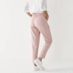 Pantaloni strâmți 7/8 din twill de culoare solidă