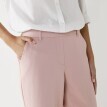 Pantaloni strâmți 7/8 din twill de culoare solidă