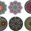 Diamantové malování Přívěsky Mandala, sada 6 ks