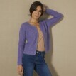 Cardigan scurt din tricot grămadă cu fibre metalice