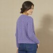 Cardigan scurt din tricot grămadă cu fibre metalice