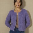 Cardigan scurt din tricot grămadă cu fibre metalice