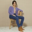 Cardigan scurt din tricot grămadă cu fibre metalice