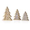 Decorațiune LED din lemn Trinity Tree, set de 3