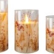 Lumânări LED Fiori în borcan decorativ, set de 3