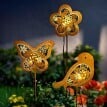 Lumini de grădină metalice cu LED-uri Spring, set de 3