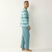 Pijama din bumbac cu model în dungi