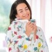 Halat din fleece moale cu model floral