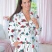 Halat din fleece moale cu model floral