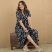 Rochie midi Crepon cu imprimeu floral