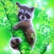 Pictură cu diamante Sweet Raccoon