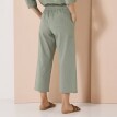 Pantaloni largi 7/8 din amestec bumbac/lin