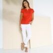 Tricou cu decolteu tunisian și broderie englezească