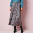 Plisovaná sukňa s potlačou, satén