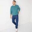Pulovr s kulatým výstřihem, hladký úplet s 30 % vlny