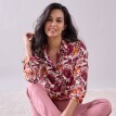 Košile na knoflíčky s potiskem květin, recyklovaný polyester