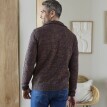 Pulóver z hladkého úpetu so stojačikom na zips a 30 % podielom vlny