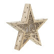 Svetelná drevená hviezda s vianočným motívom
