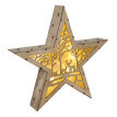 Svetelná drevená hviezda s vianočným motívom