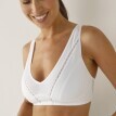 Sutien tip bralette din bumbac elastic și dantelă, fără armătură