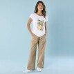 Pantaloni largi din twill pentru o siluetă mai mică