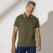 Polo tričko z piké úpletu, s krátkými rukávy a s proužky na rukávech a límečku