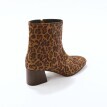Kožené kotníkové kozačky s leopardím vzorem