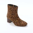 Kožené kotníkové kozačky s leopardím vzorem