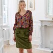 Halenka se žabičkováním a potiskem květin