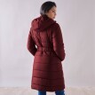 Dlhá nepremokavá prešívaná bunda s opaskom, na zips