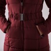 Dlhá nepremokavá prešívaná bunda s opaskom, na zips