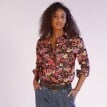 Košile na knoflíčky s potiskem květin, recyklovaný polyester
