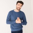 Pulóver s vaflovým vzorom a okrúhlym výstrihom
