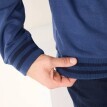 Moltonová mikina s kulatým výstřihem a kontrastními pruhy