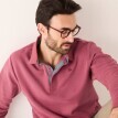 Hrejivá mikina s polo golierom a výšivkou