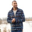 Mikina na zip, z mikrofleecu s úpravou proti žmolkování, s barevným vzorem